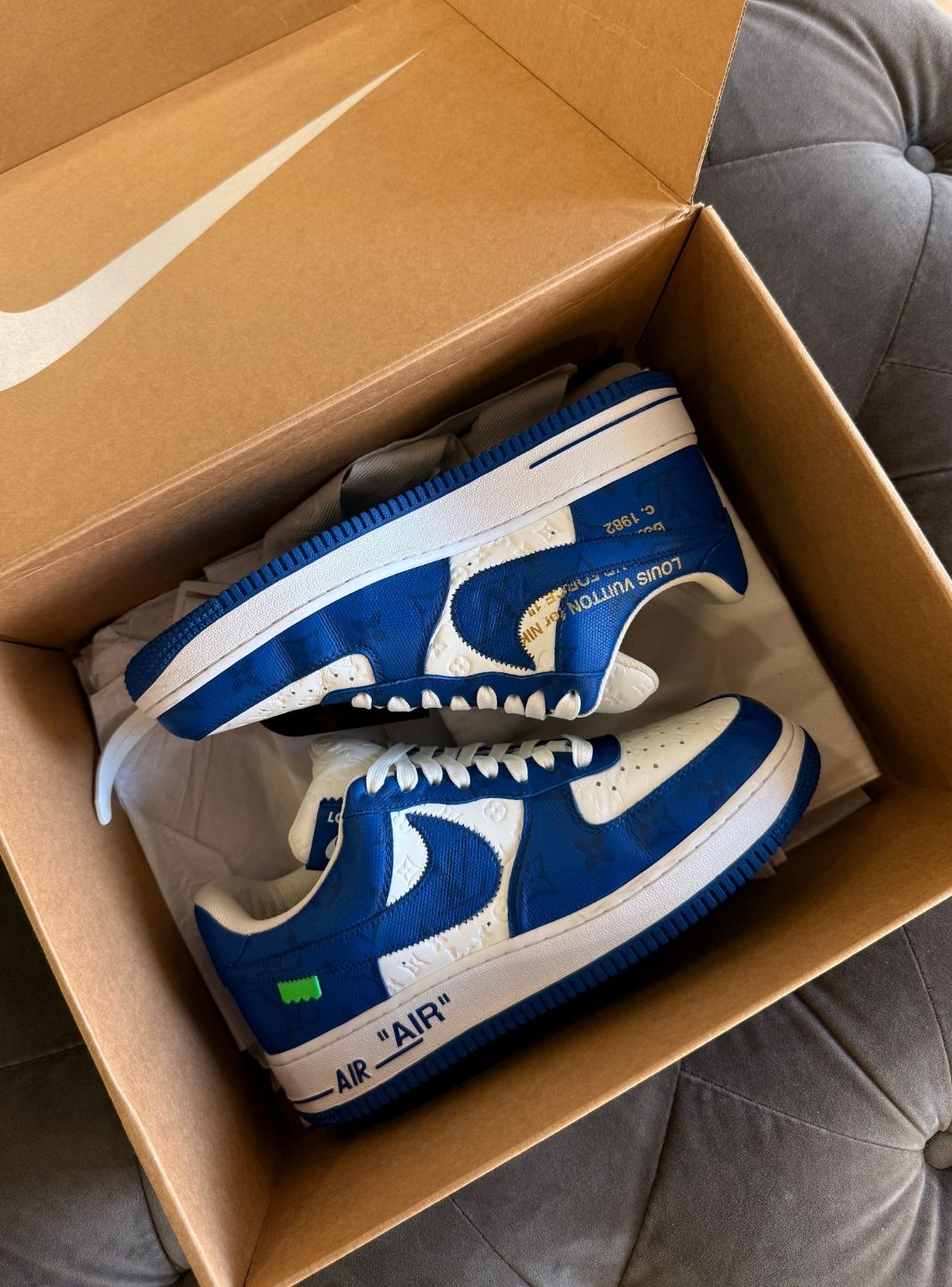 Louis Vuitton Nike Air Force 1 Low By Virgil Abloh White Royal - Sneakers Usate | ResellZone