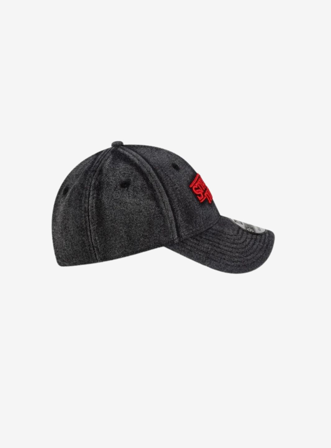 New Era Stranger Things Distressed Black Denim 9FORTY Adjustable Cap