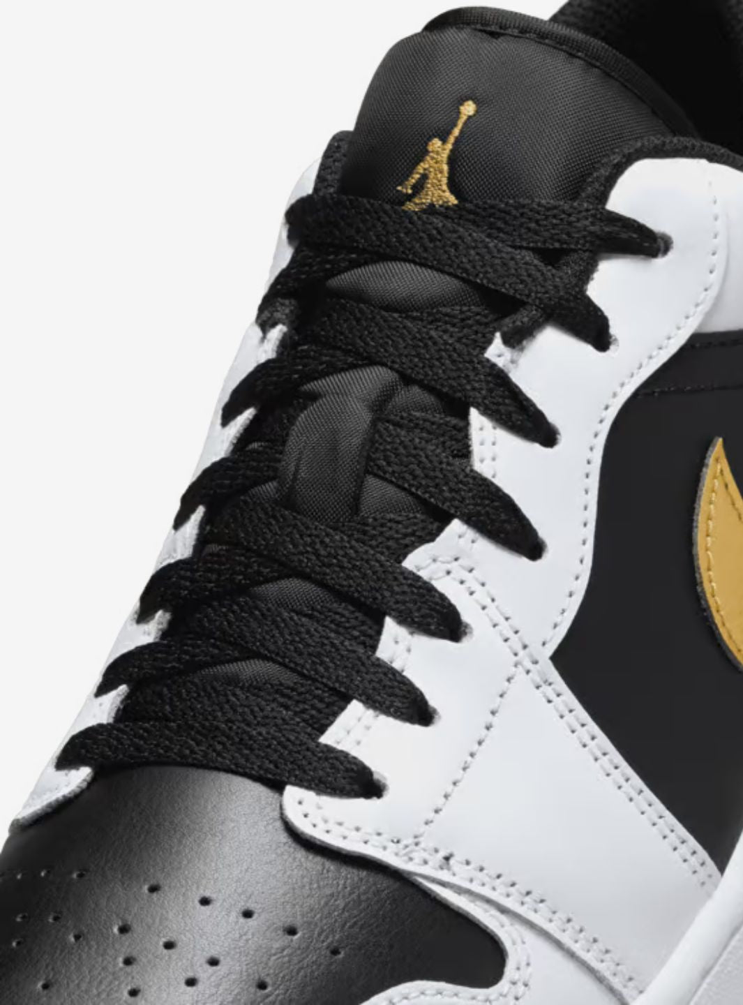Air Jordan 1 Low White Black Metallic Gold Swoosh - 553558-172 | ResellZone
