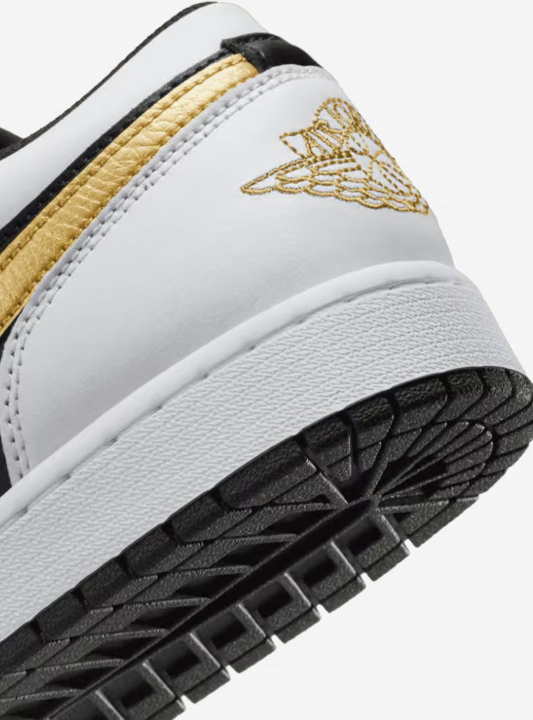 Air Jordan 1 Low White Black Metallic Gold Swoosh - 553558-172 | ResellZone
