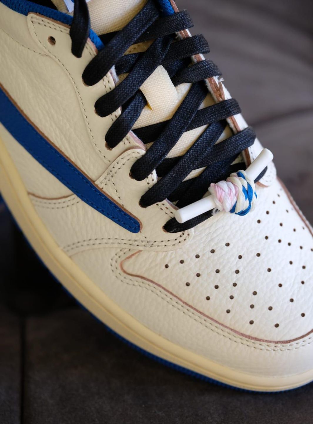 Air Jordan 1 Retro Low OG SP Fragment x Travis Scott Sail Military Blue - DM7866-104 | ResellZone