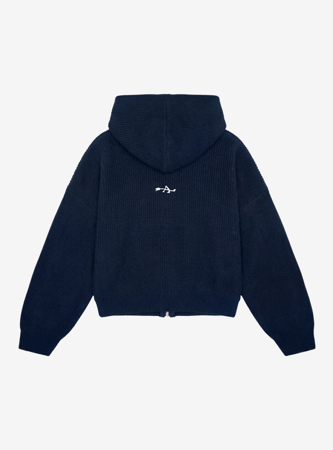 Appreciate Knitted Zip Up Hooded Navy Blue | ResellZone