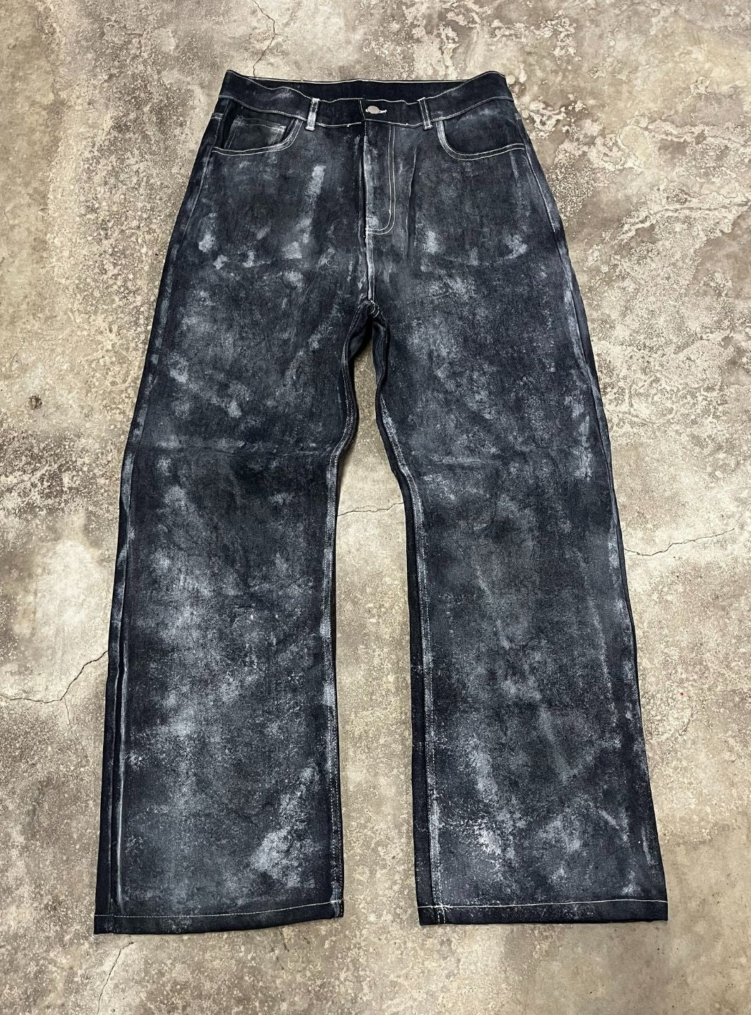 Artexplora House Painter Custom Raw Denim Bootcut Jeans | ResellZone