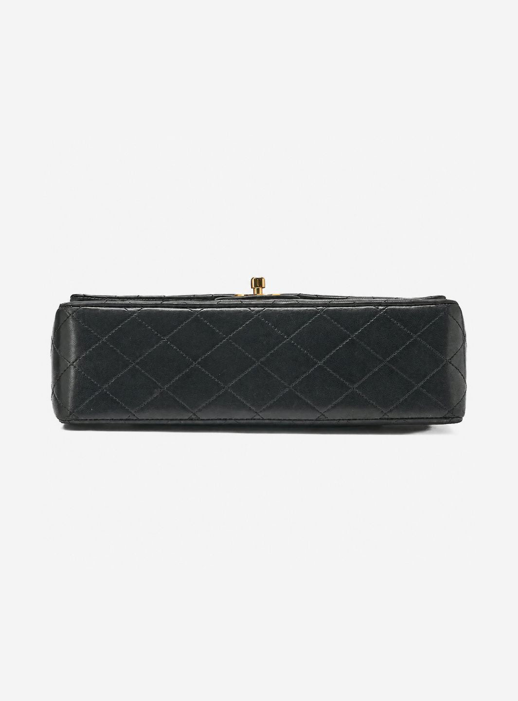 Chanel Lambskin Matelasse Double Flap 25cm Chain Shoulder Black Gold-Tone Hardware Pre-Owned | ResellZone