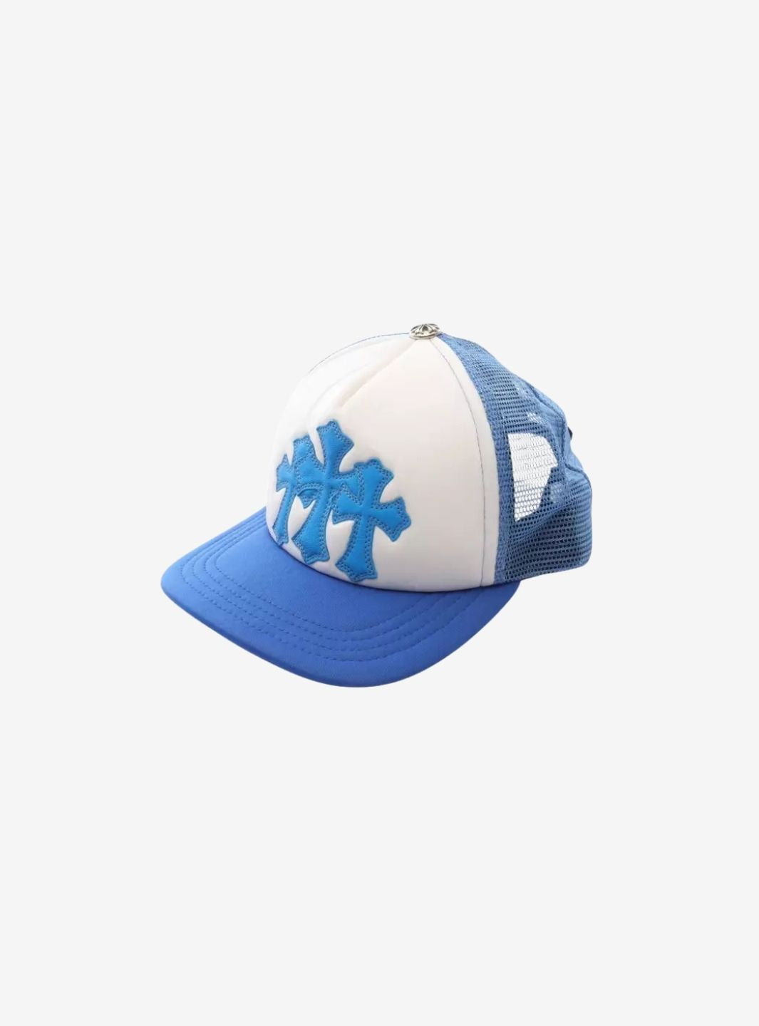 Chrome Hearts Cemetery Cross Trucker Hat Blue | ResellZone