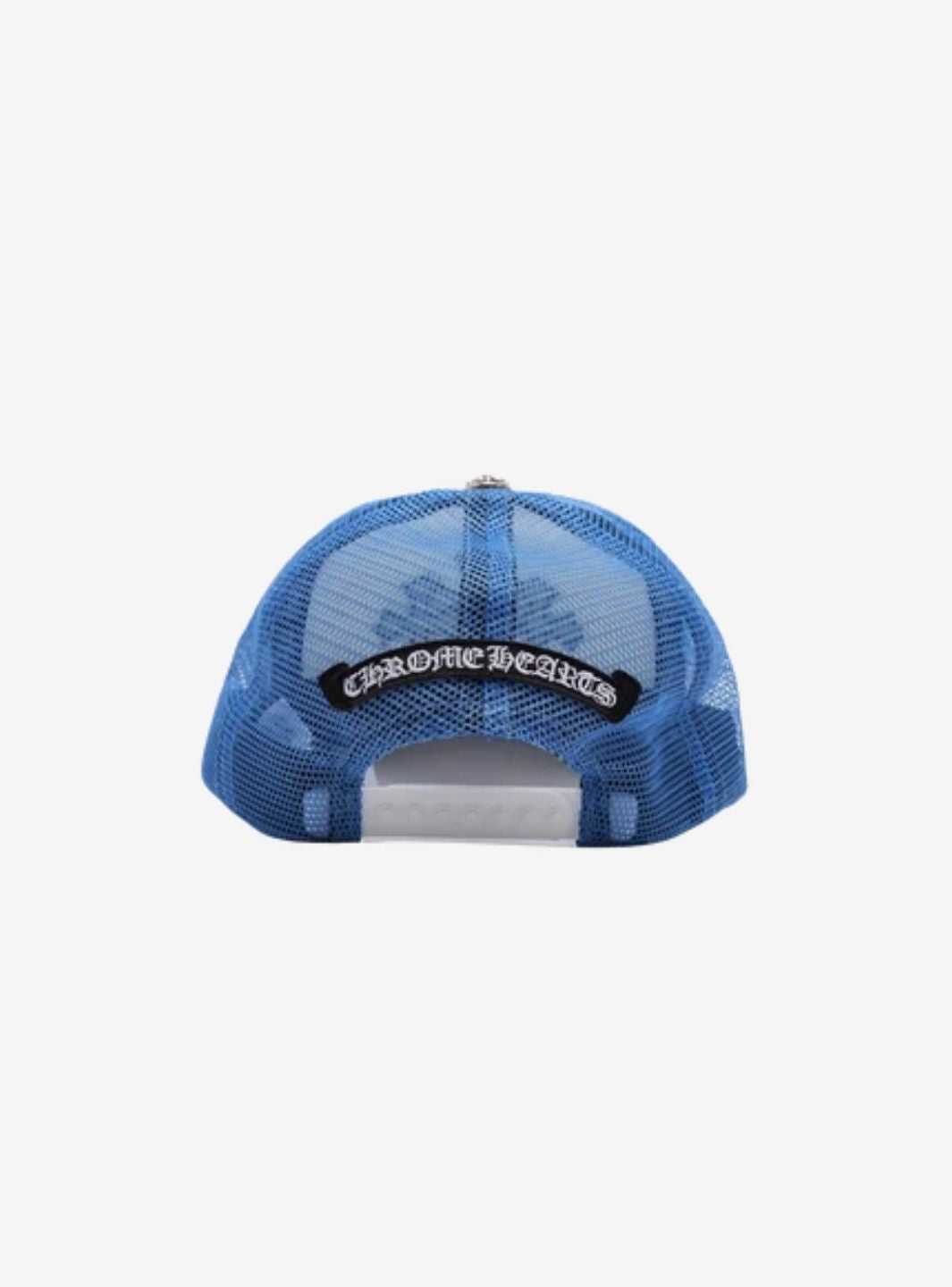 Chrome Hearts Cemetery Cross Trucker Hat Blue | ResellZone