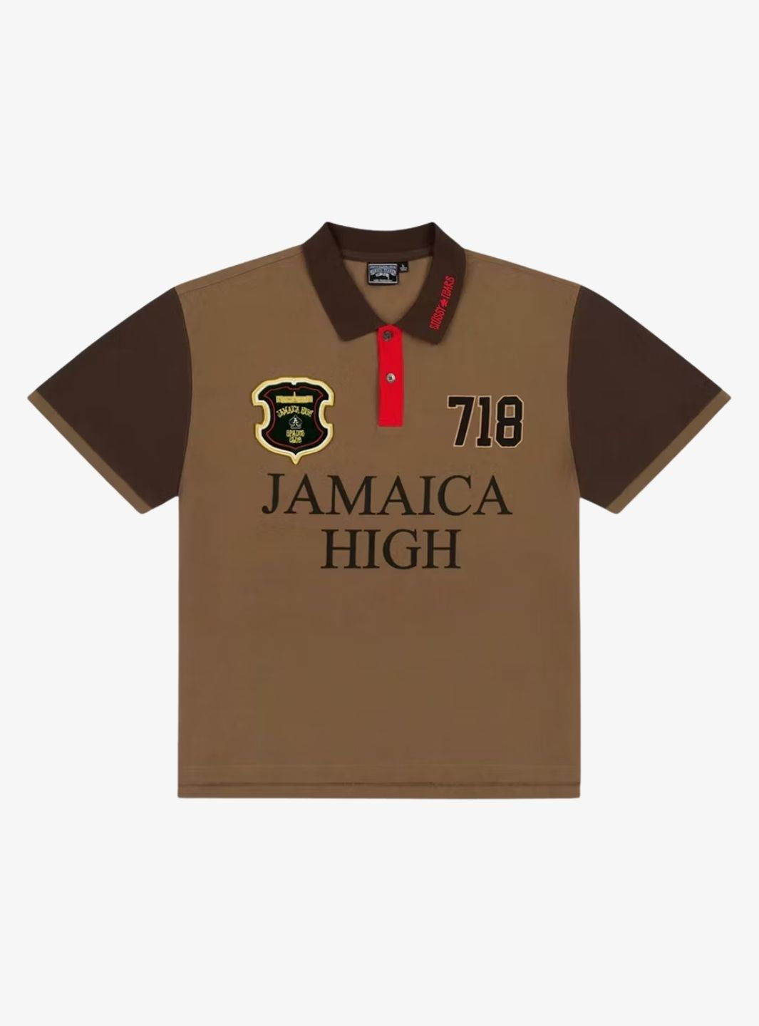 Denim Tears x Stussy Spades Team Polo Brown