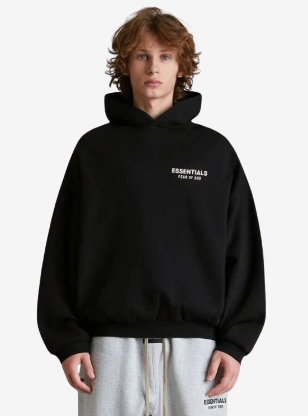 Fear of God Essentials Fleece Hoodie Black (FW24) | ResellZone
