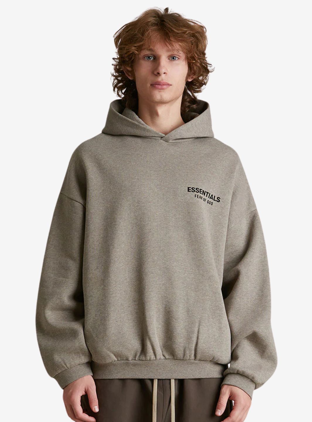 Fear of God Essentials Fleece Hoodie Heather Gray (FW24) | ResellZone