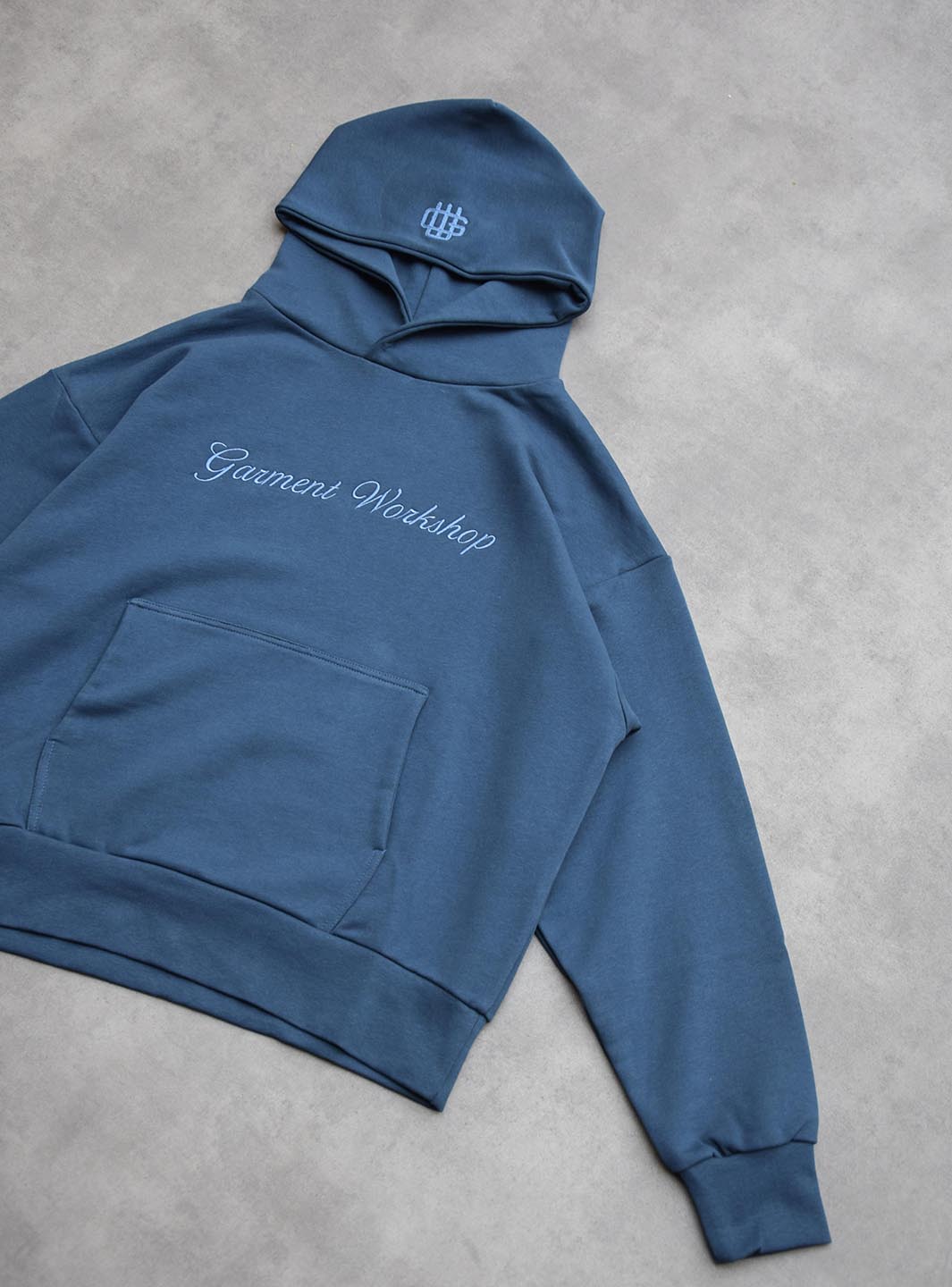 Garment Workshop Single Layer Lettering Hoodie Navy | ResellZone