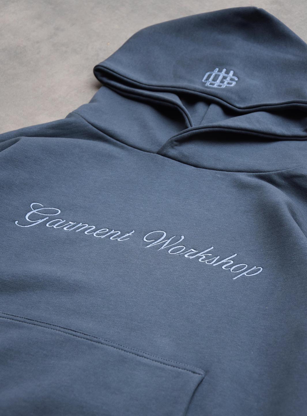 Garment Workshop Single Layer Lettering Hoodie Navy | ResellZone