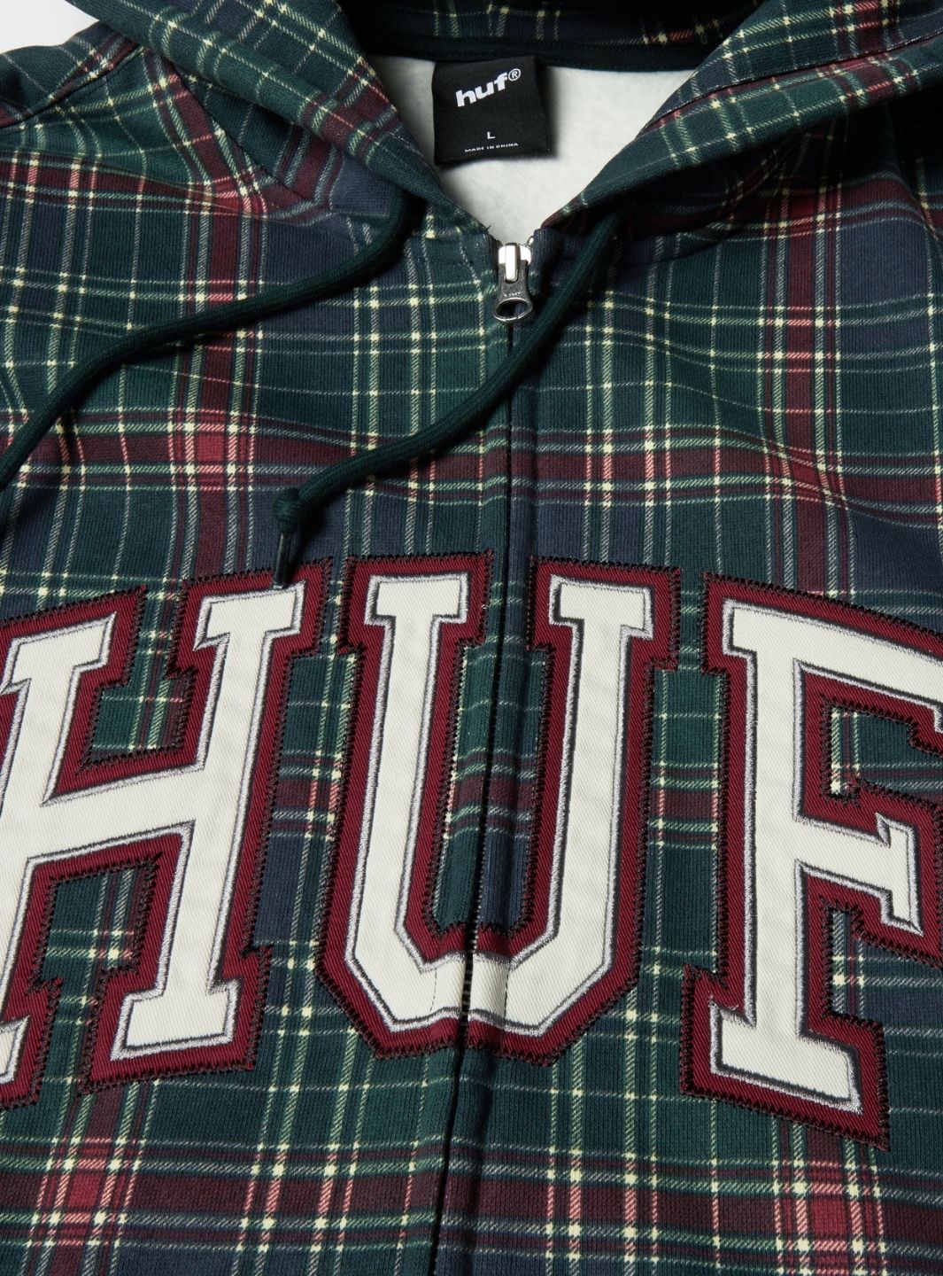 HUF Arch Plaid Full-Zip Heavyweight Hoodie Forest | ResellZone