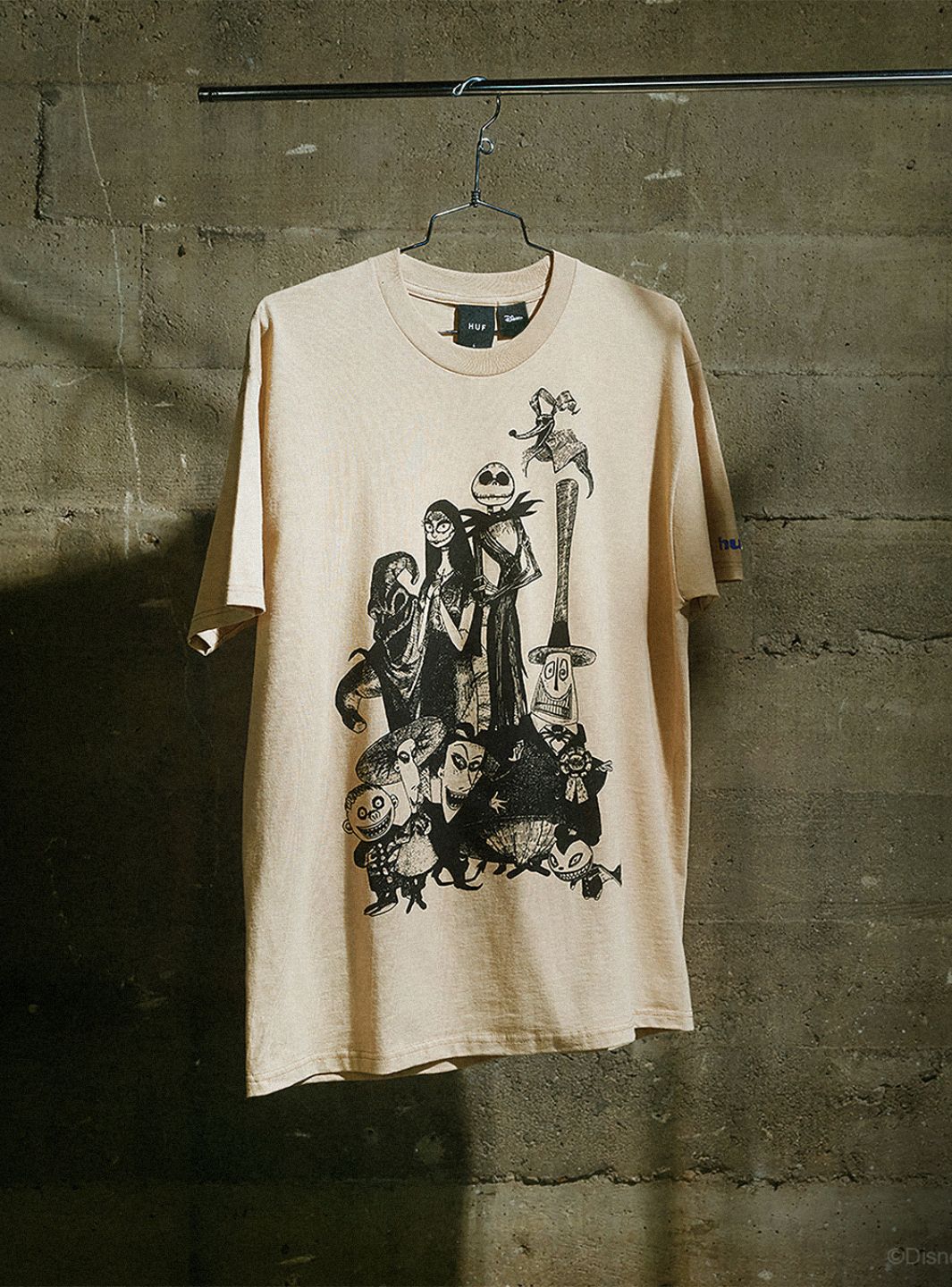 HUF x Disney Nightmare Before Christmas Cast T-Shirt Sand | ResellZone