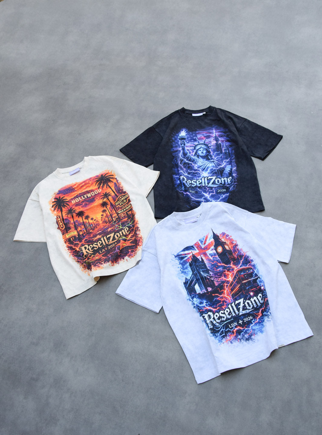 Los Angeles Sunset Riot T-Shirt Washed Beige | ResellZone