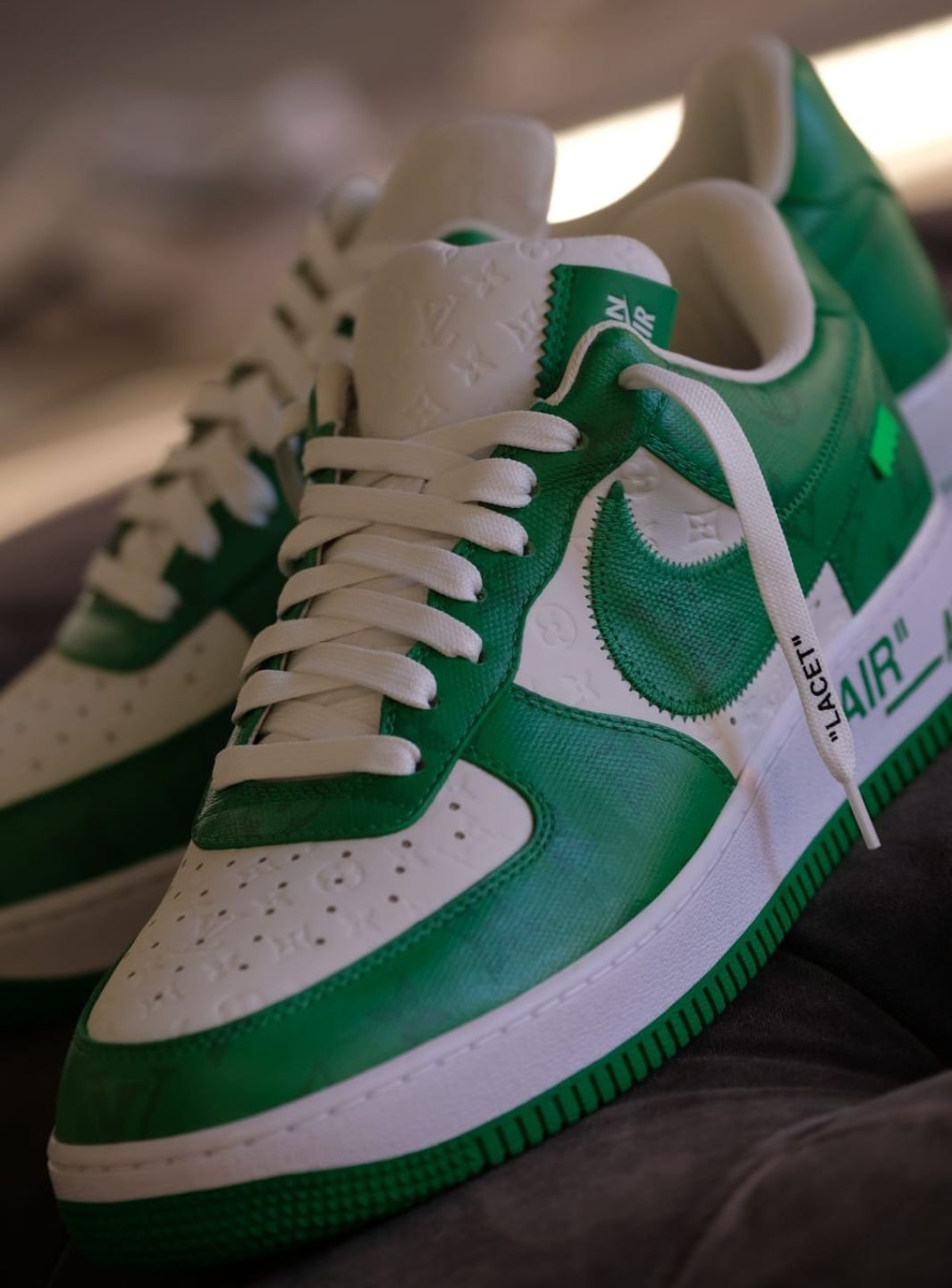 Louis Vuitton Nike Air Force 1 Low By Virgil Abloh White Green - Sneakers Usate | ResellZone