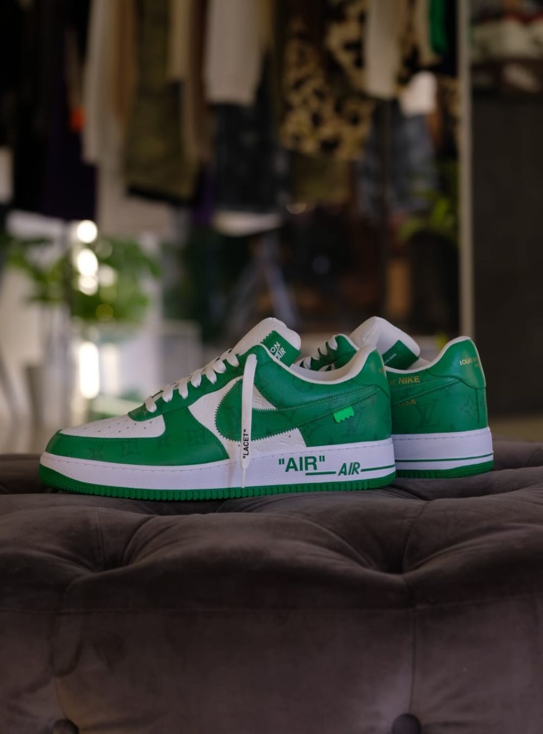 Louis Vuitton Nike Air Force 1 Low By Virgil Abloh White Green - Sneakers Usate | ResellZone