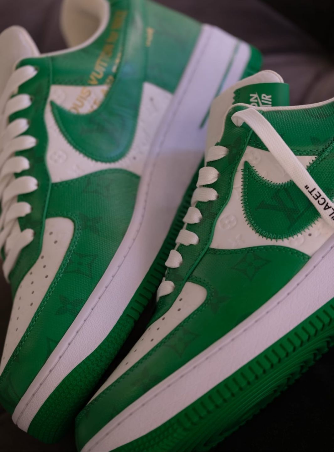 Louis Vuitton Nike Air Force 1 Low By Virgil Abloh White Green - Sneakers Usate | ResellZone