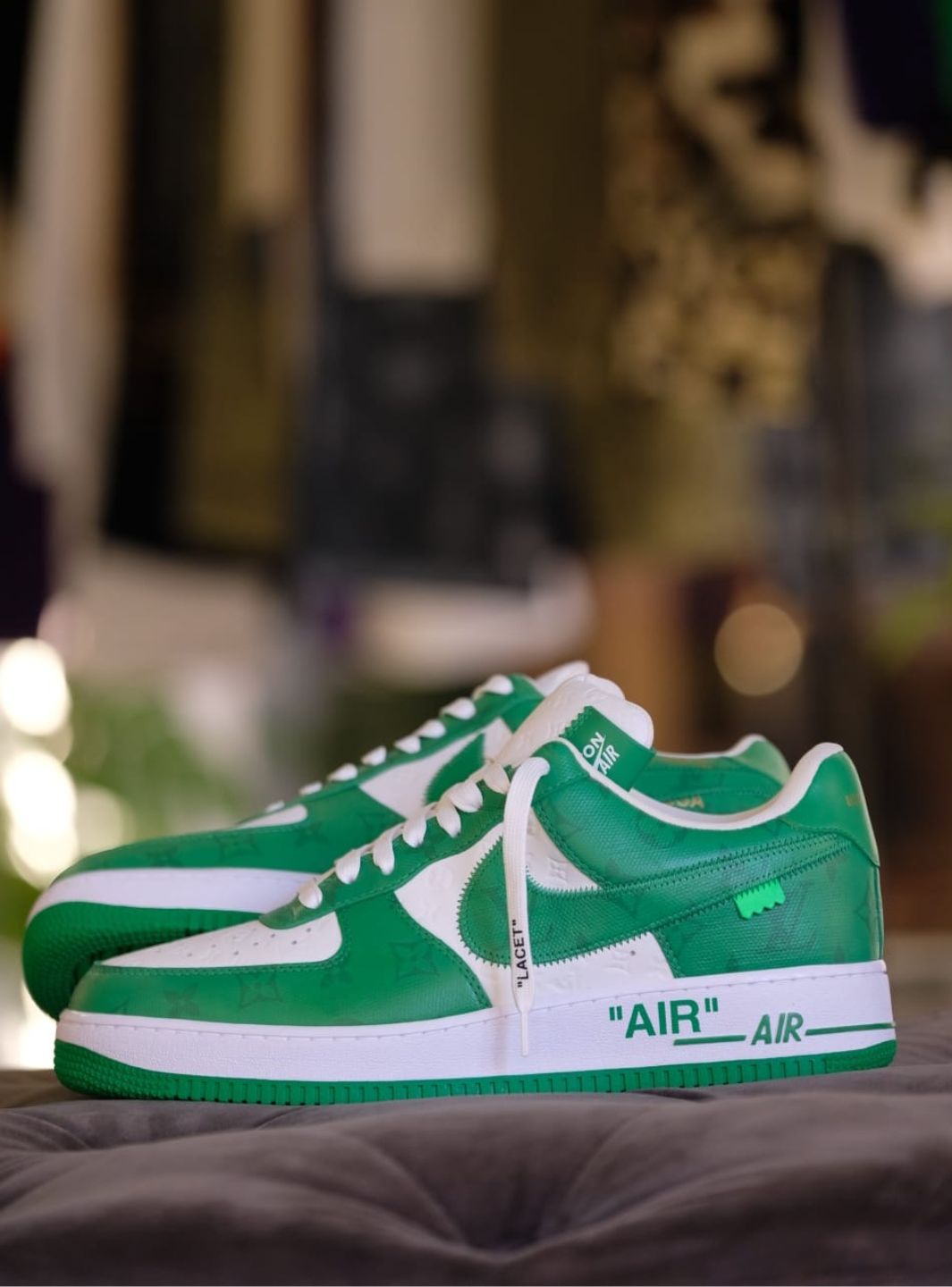 Louis Vuitton Nike Air Force 1 Low By Virgil Abloh White Green - Sneakers Usate | ResellZone