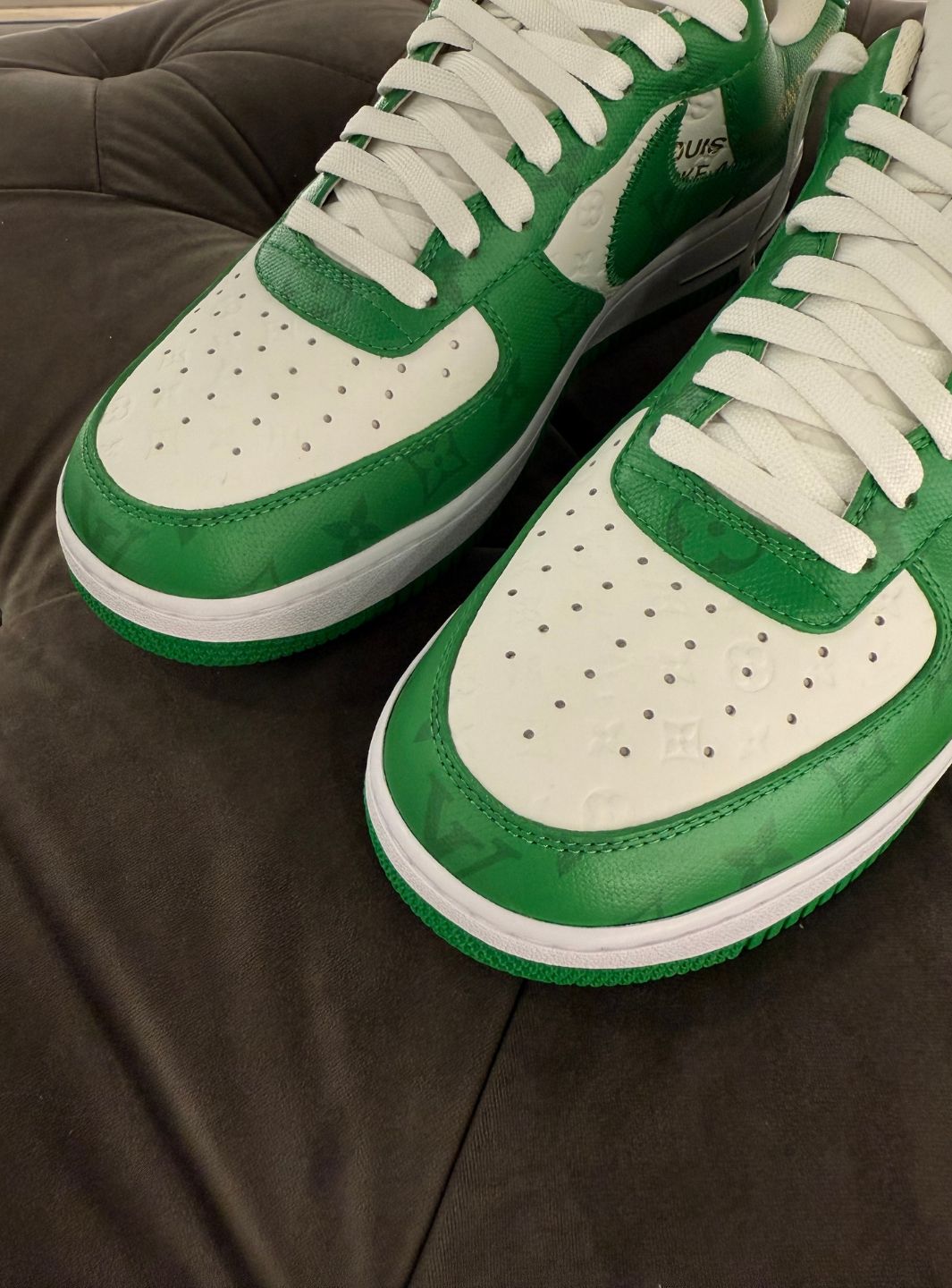 Louis Vuitton Nike Air Force 1 Low By Virgil Abloh White Green - Sneakers Usate | ResellZone