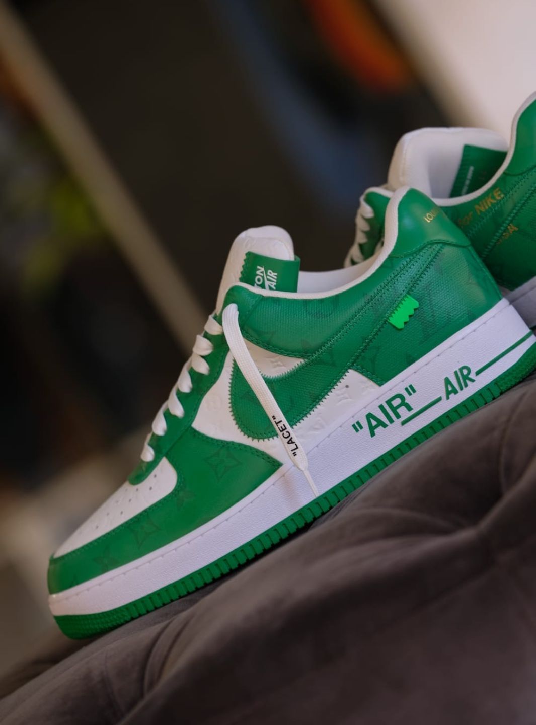 Louis Vuitton Nike Air Force 1 Low By Virgil Abloh White Green - Sneakers Usate | ResellZone