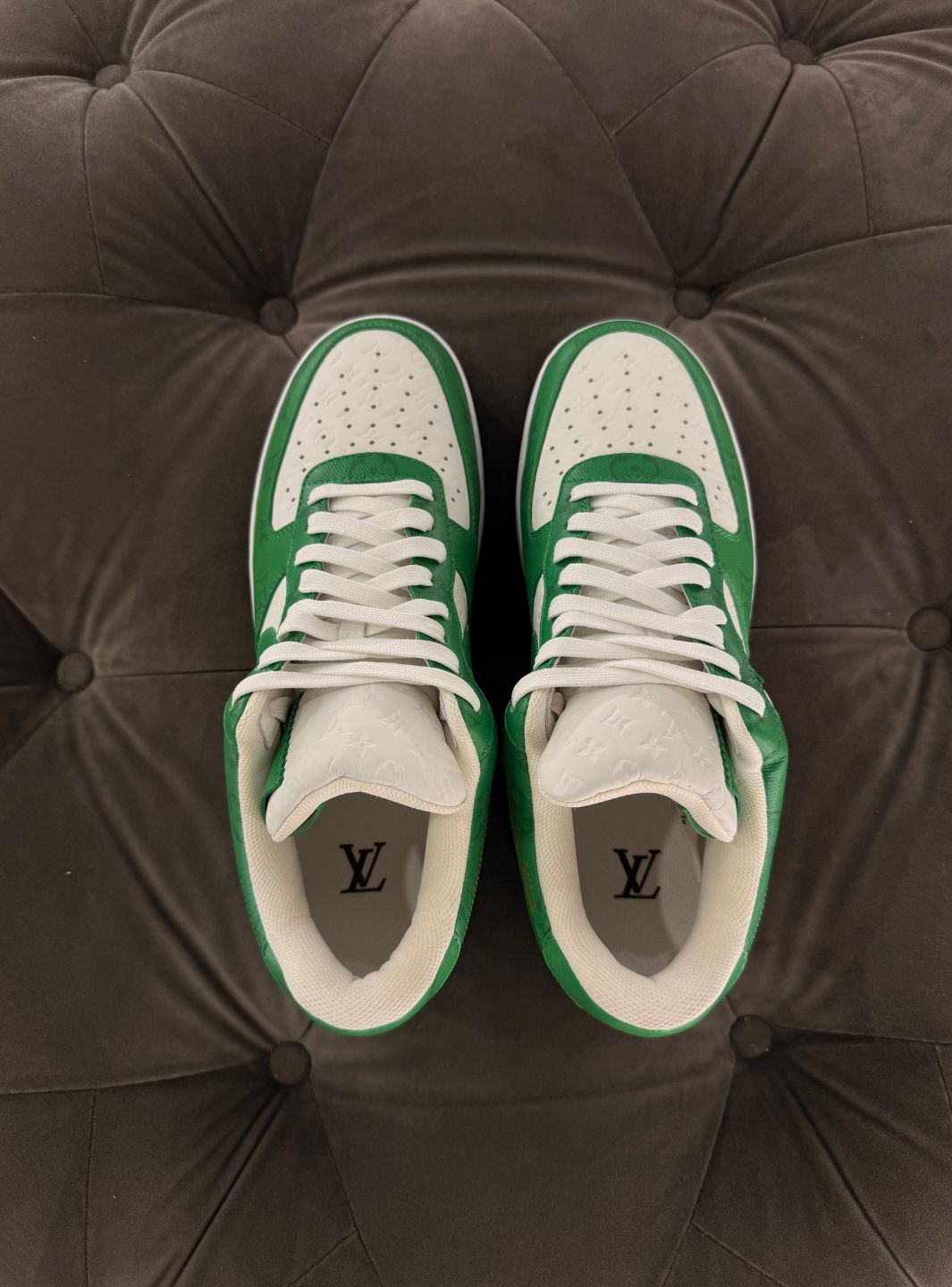 Louis Vuitton Nike Air Force 1 Low By Virgil Abloh White Green - Sneakers Usate | ResellZone