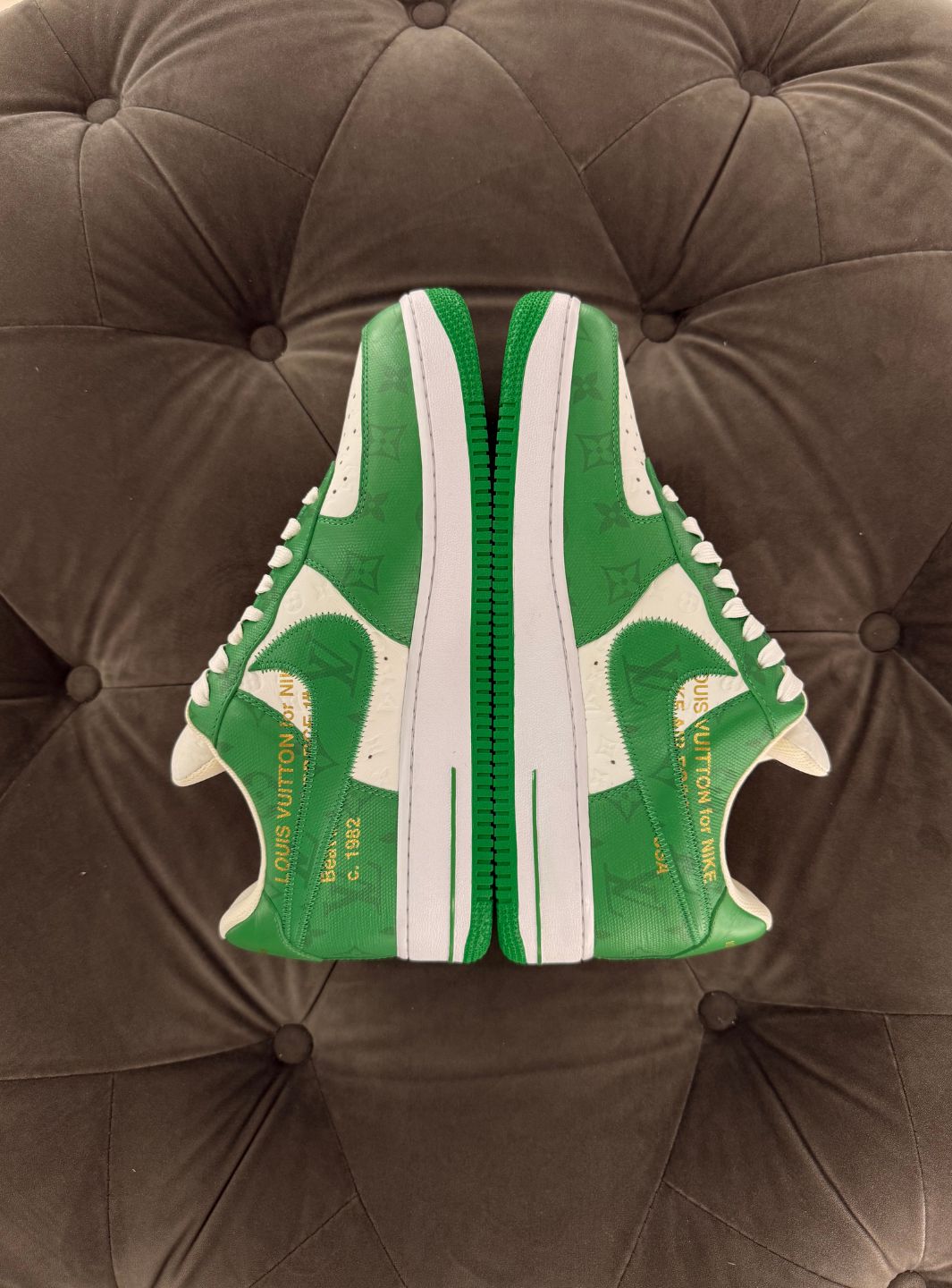 Louis Vuitton Nike Air Force 1 Low By Virgil Abloh White Green - Sneakers Usate | ResellZone