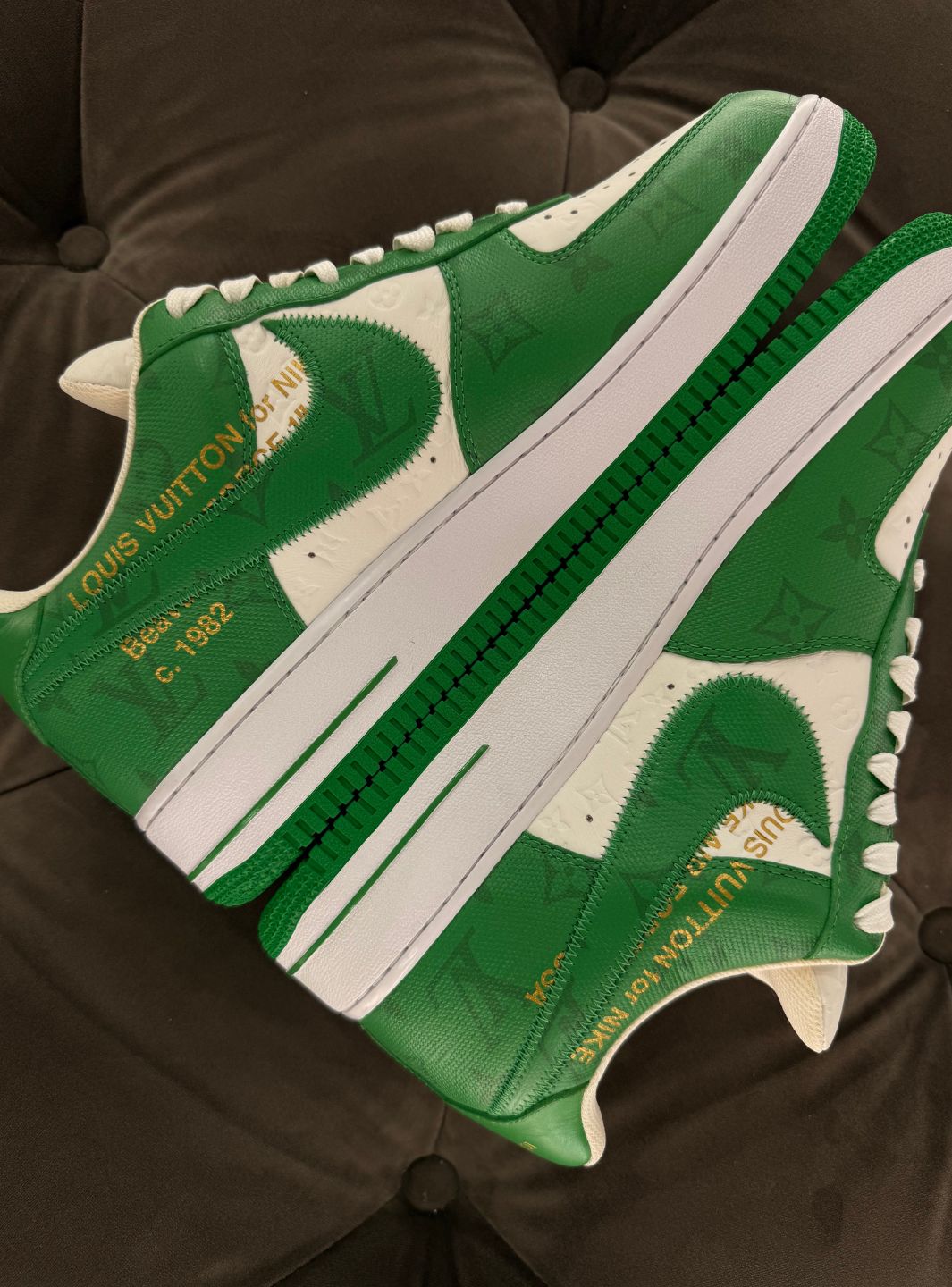 Louis Vuitton Nike Air Force 1 Low By Virgil Abloh White Green - Sneakers Usate | ResellZone