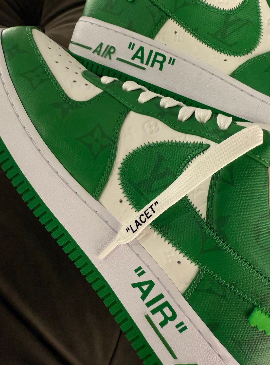 Louis Vuitton Nike Air Force 1 Low By Virgil Abloh White Green - Sneakers Usate | ResellZone