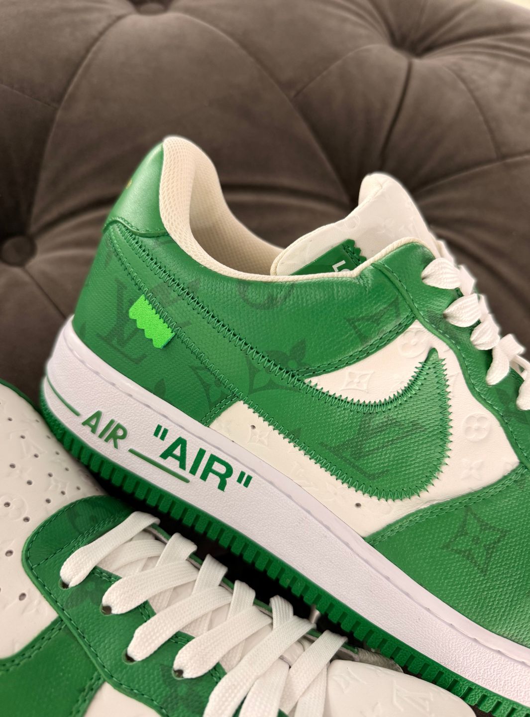 Louis Vuitton Nike Air Force 1 Low By Virgil Abloh White Green - Sneakers Usate | ResellZone