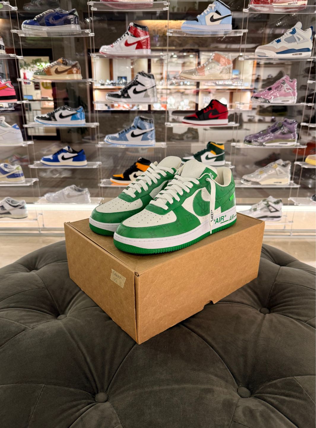 Louis Vuitton Nike Air Force 1 Low By Virgil Abloh White Green - Sneakers Usate | ResellZone