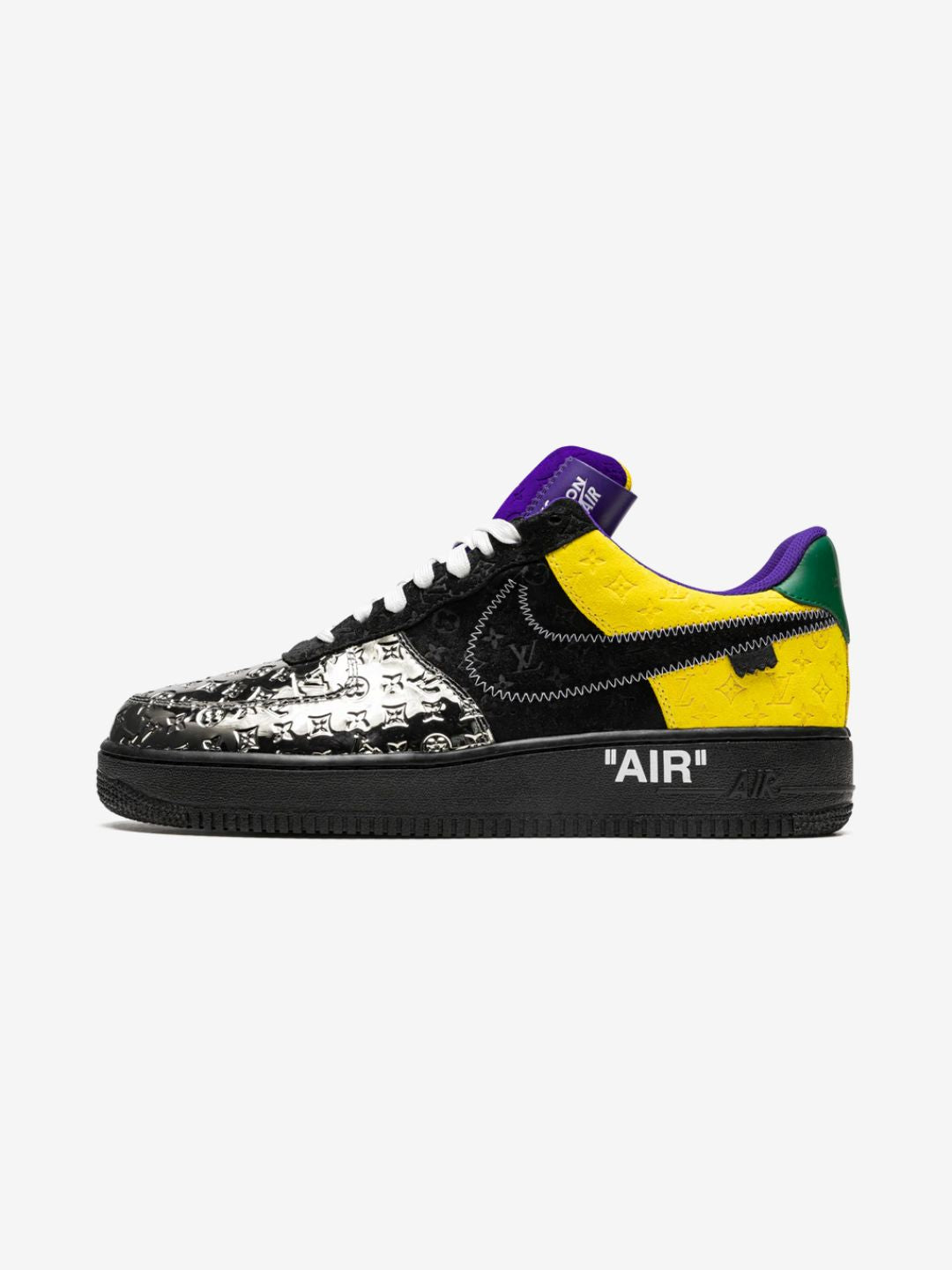 Louis Vuitton Nike Air Force 1 Low By Virgil Abloh Black Metallic Silver | ResellZone