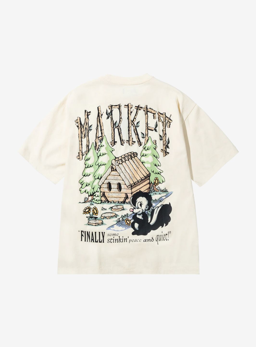 Market Studios Smiley Quiet Cabin T-Shirt Cream | ResellZone
