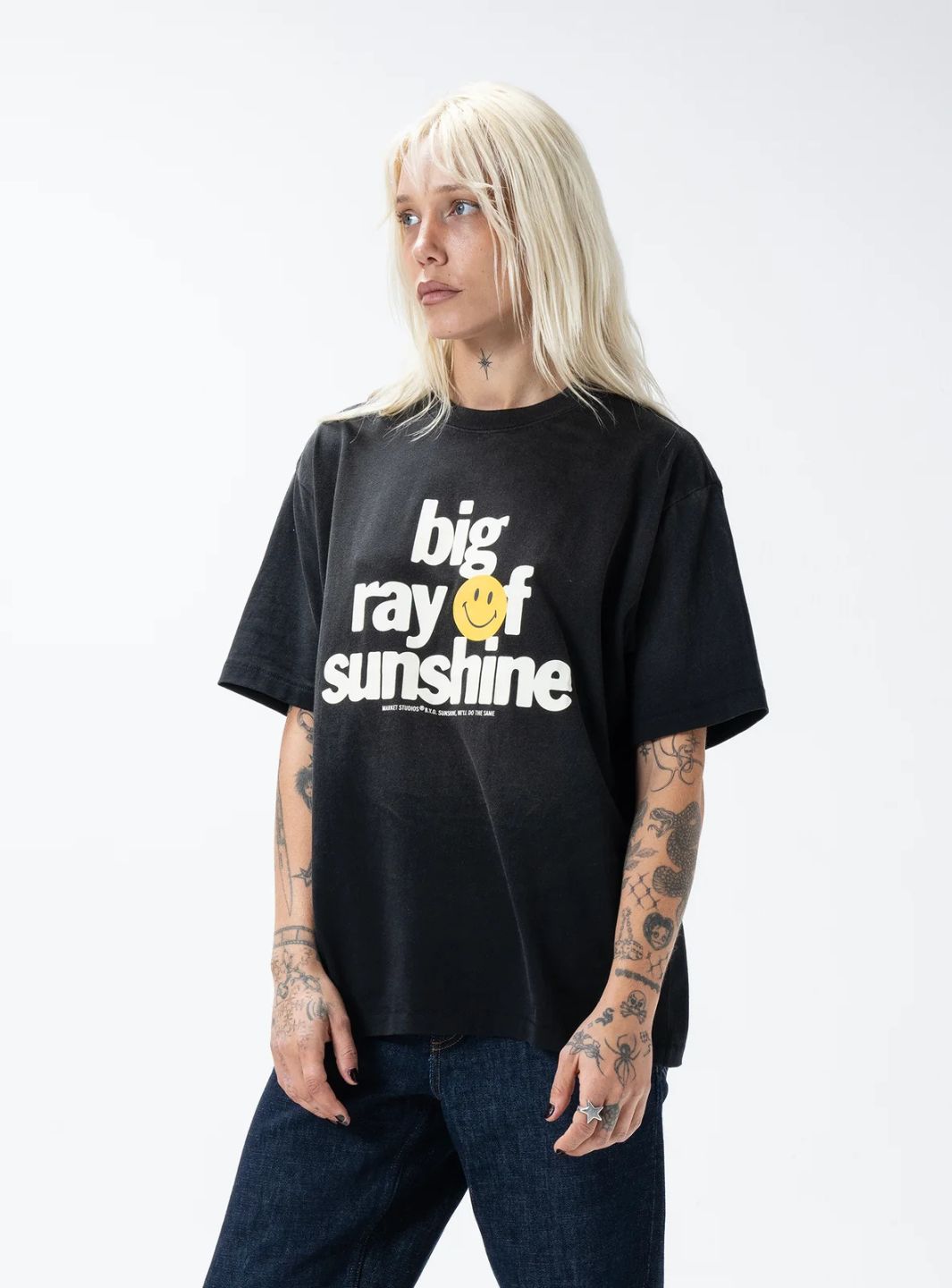 Market Studios Smiley Sunshine T-Shirt Jet Black | ResellZone