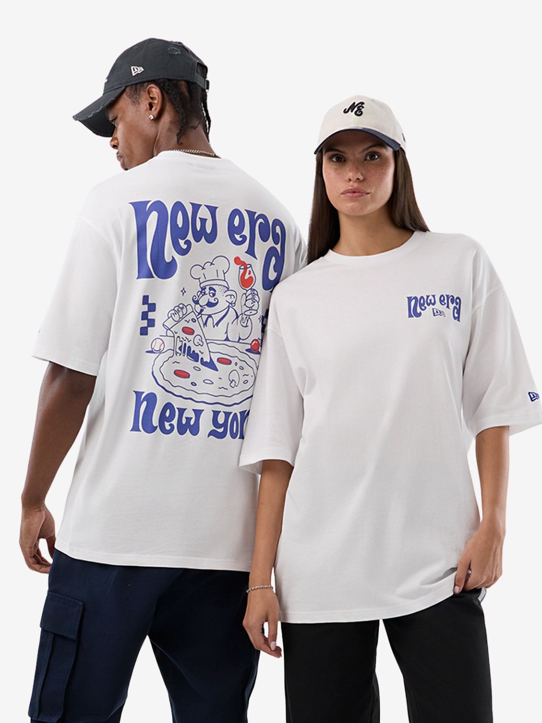 New Era Fun Graphic Oversized T-Shirt White - 60856181 | ResellZone