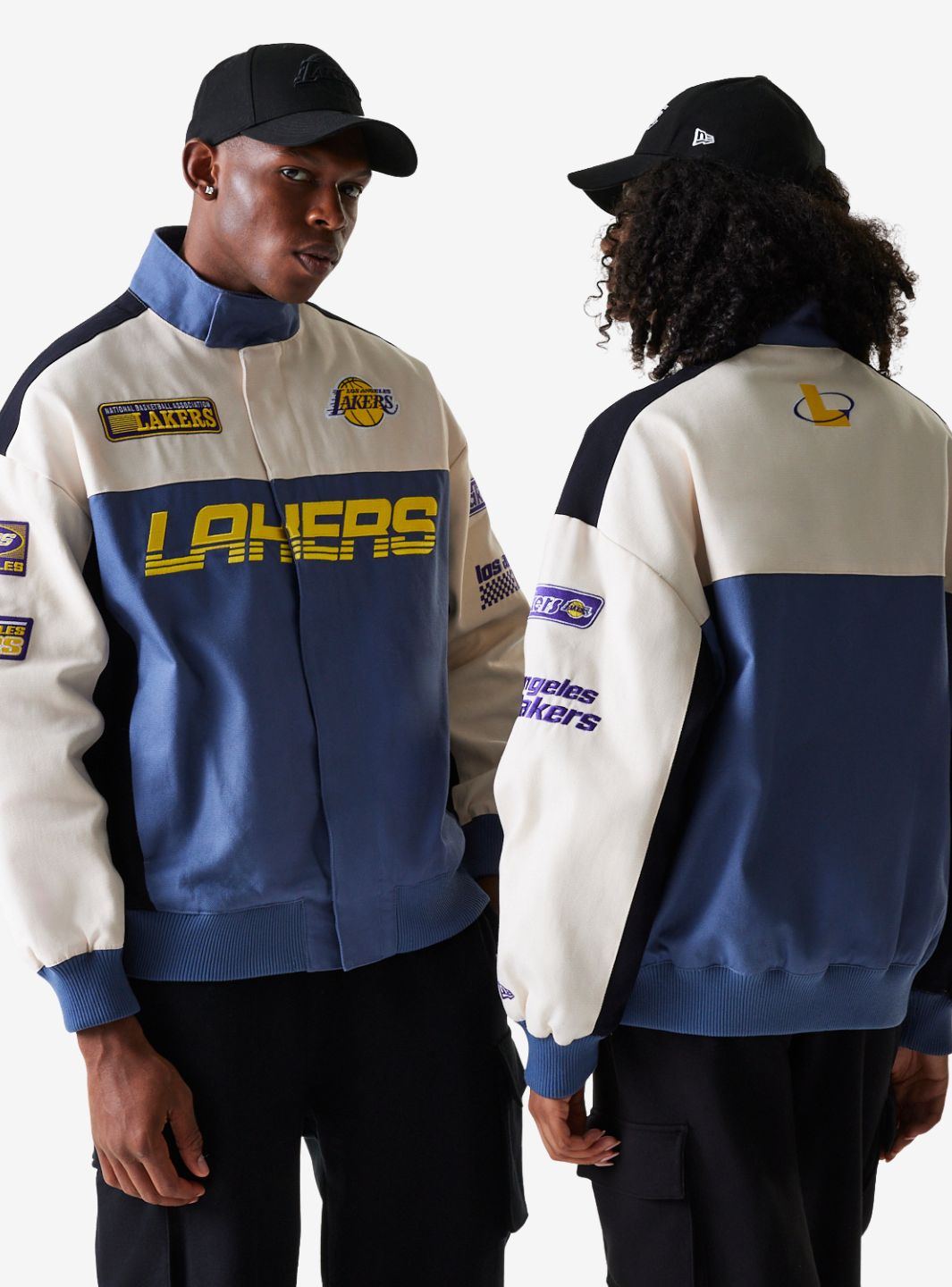 New Era LA Lakers NBA Dark Blue Motorsports Jacket - 60684335 | ResellZone