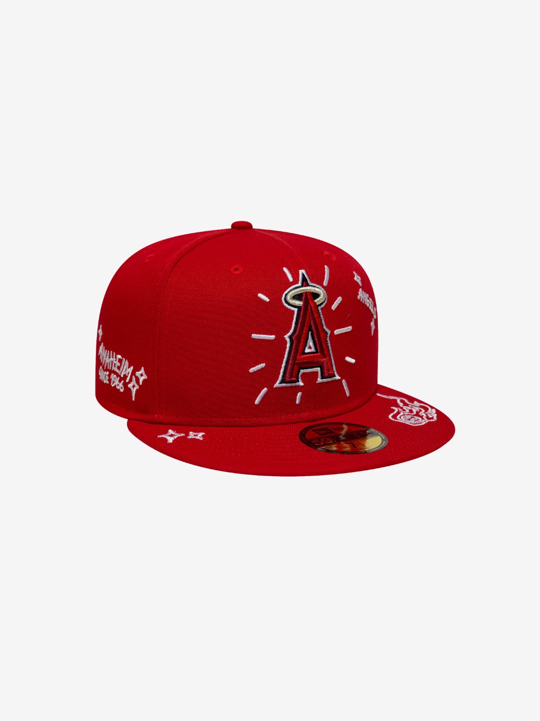 New Era Los Angeles Anaheim 59FIFTY Fitted Cap Red Scribble | ResellZone