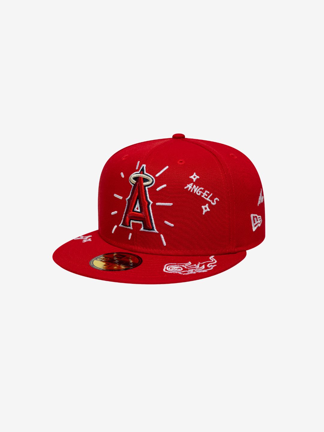 New Era Los Angeles Anaheim 59FIFTY Fitted Cap Red Scribble | ResellZone
