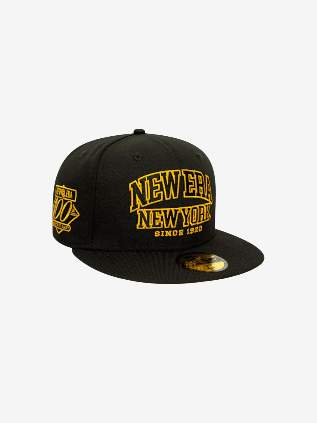 New Era New York Wordmark 100th Anniversary Black/Gold 59FIFTY Fitted Cap - 60503536 | ResellZone