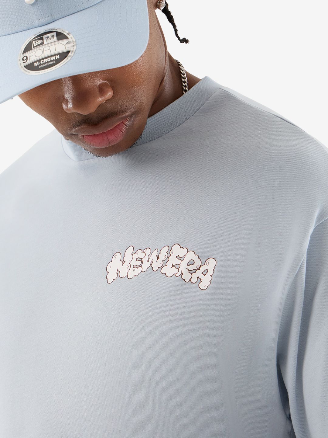 New Era Fun Graphic Oversized T-Shirt Sky Blue - 60856210 | ResellZone