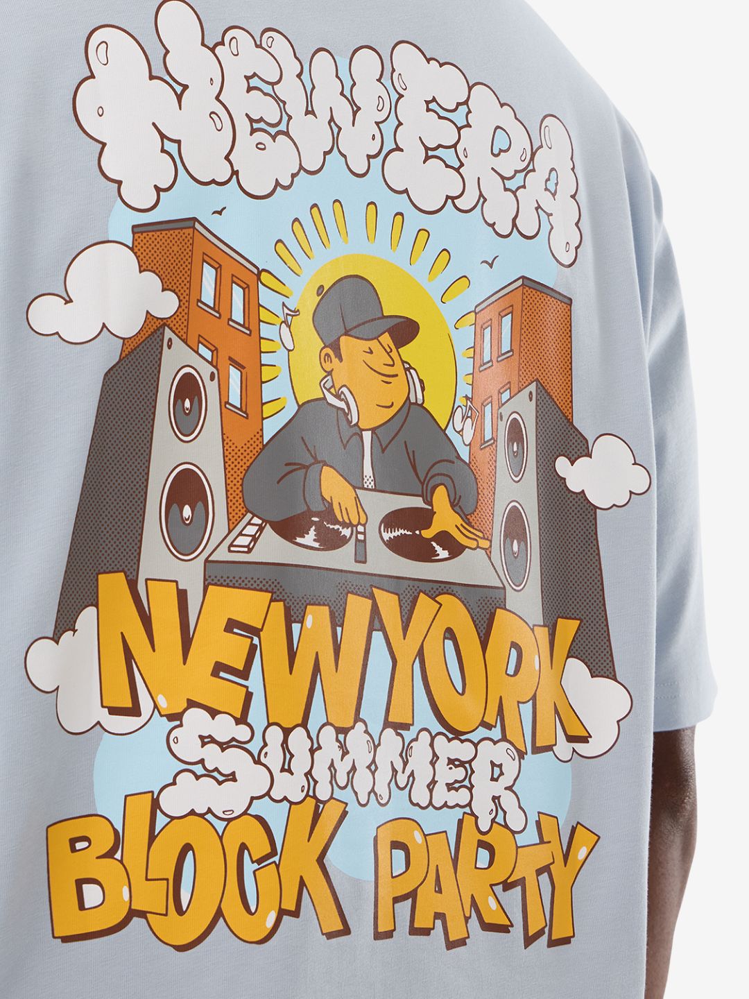 New Era Fun Graphic Oversized T-Shirt Sky Blue - 60856210 | ResellZone