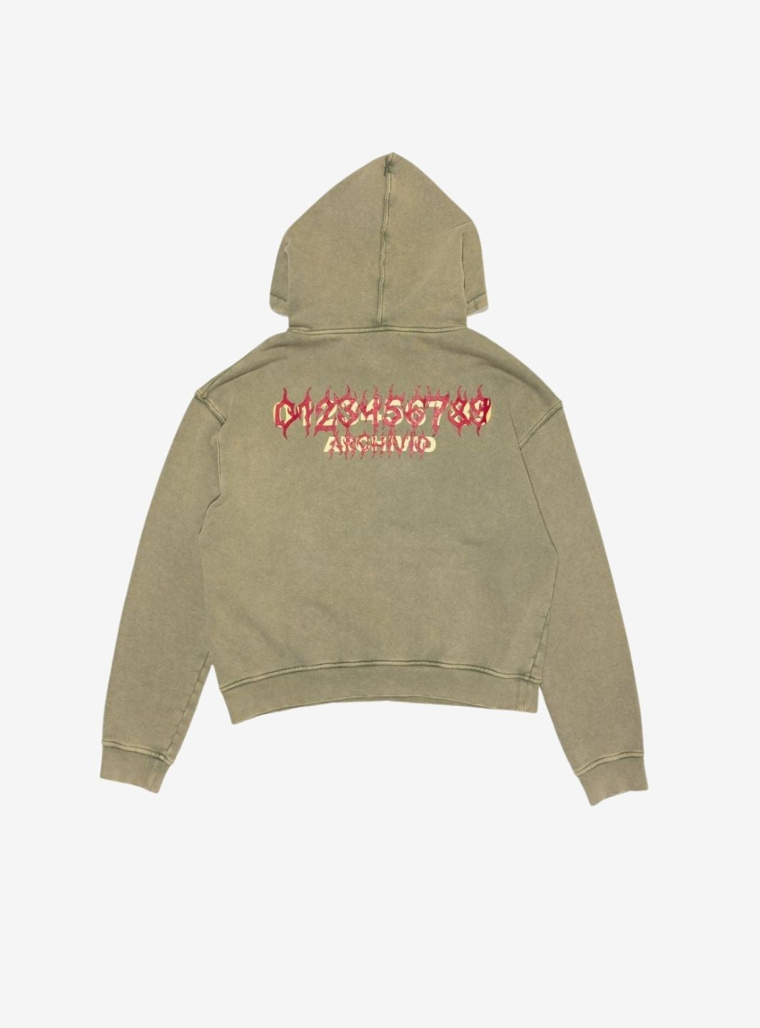 Numeri Archivio Hooded Sweatshirt Washed Olive | ResellZone