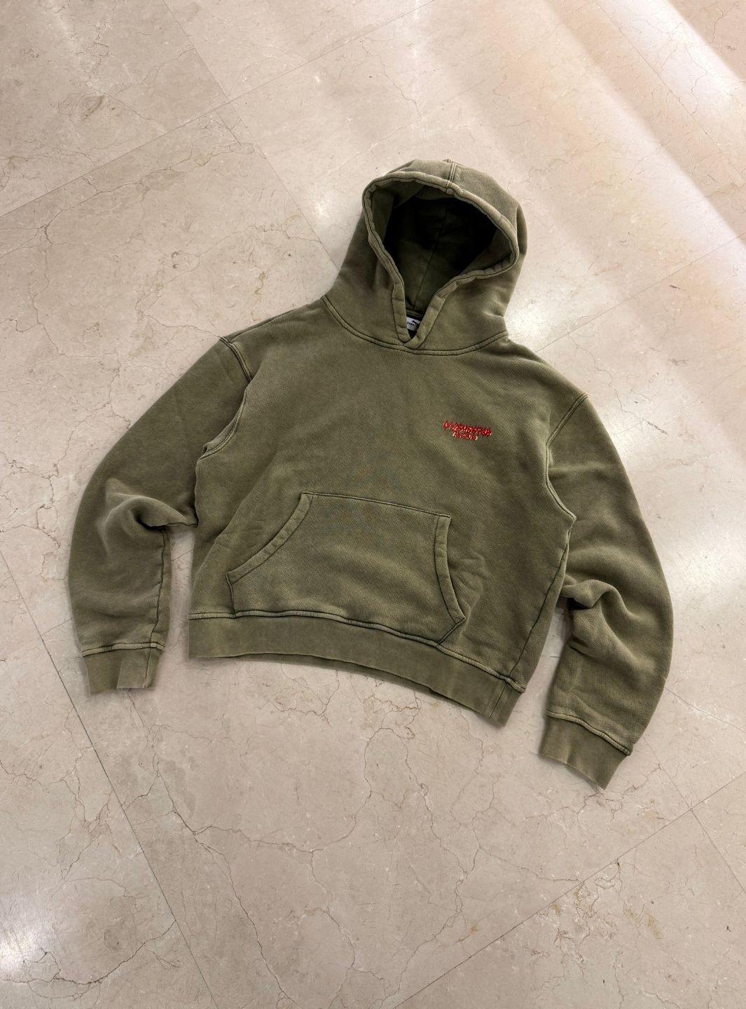 Numeri Archivio Hooded Sweatshirt Washed Olive | ResellZone