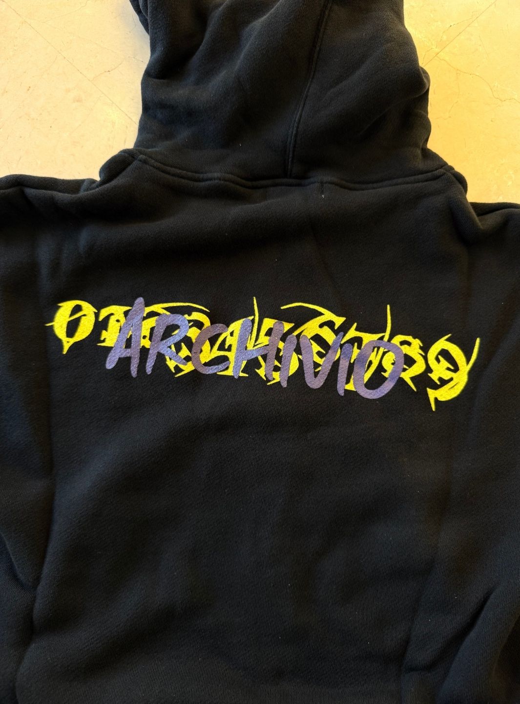 Numeri Archivio Zip Up Hooded Sweatshirt Black Yellow Purple | ResellZone