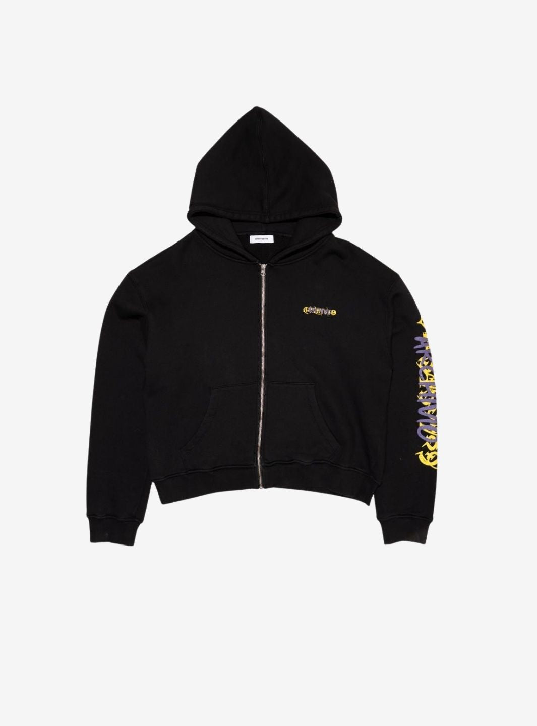 Numeri Archivio Zip Up Hooded Sweatshirt Black Yellow Purple | ResellZone
