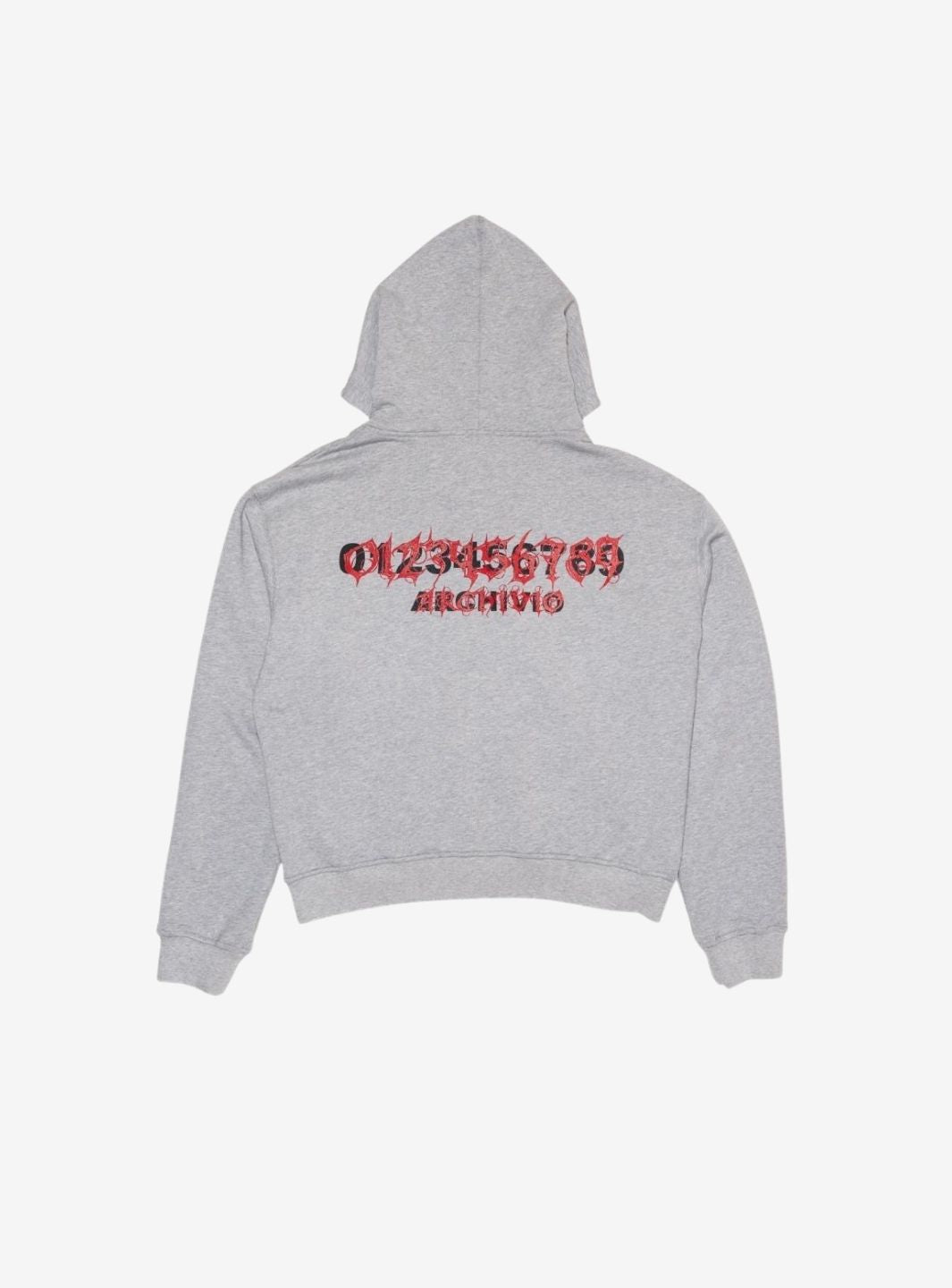 Numeri Archivio Zip Up Hooded Sweatshirt Grey Melange Red | ResellZone