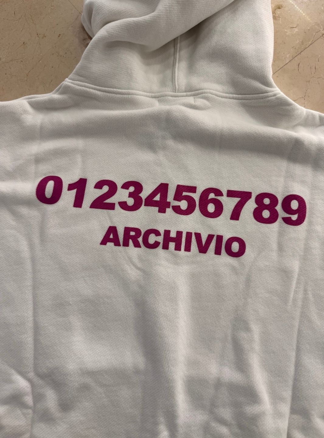 Numeri Archivio Zip Up Hooded Sweatshirt White Fucsia | ResellZone