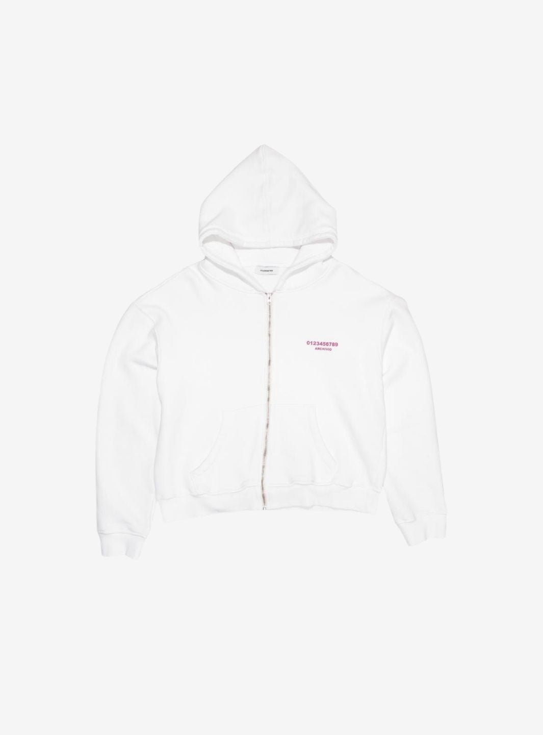 Numeri Archivio Zip Up Hooded Sweatshirt White Fucsia | ResellZone