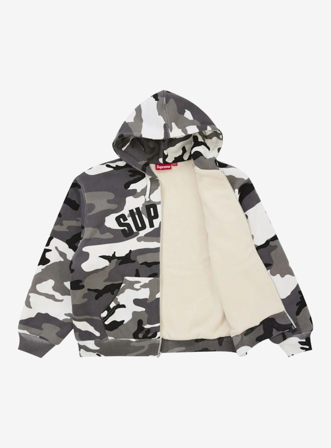 Supreme Arc Thermal Lined Zip Up Hooded Sweatshirt Snow Camo | ResellZone