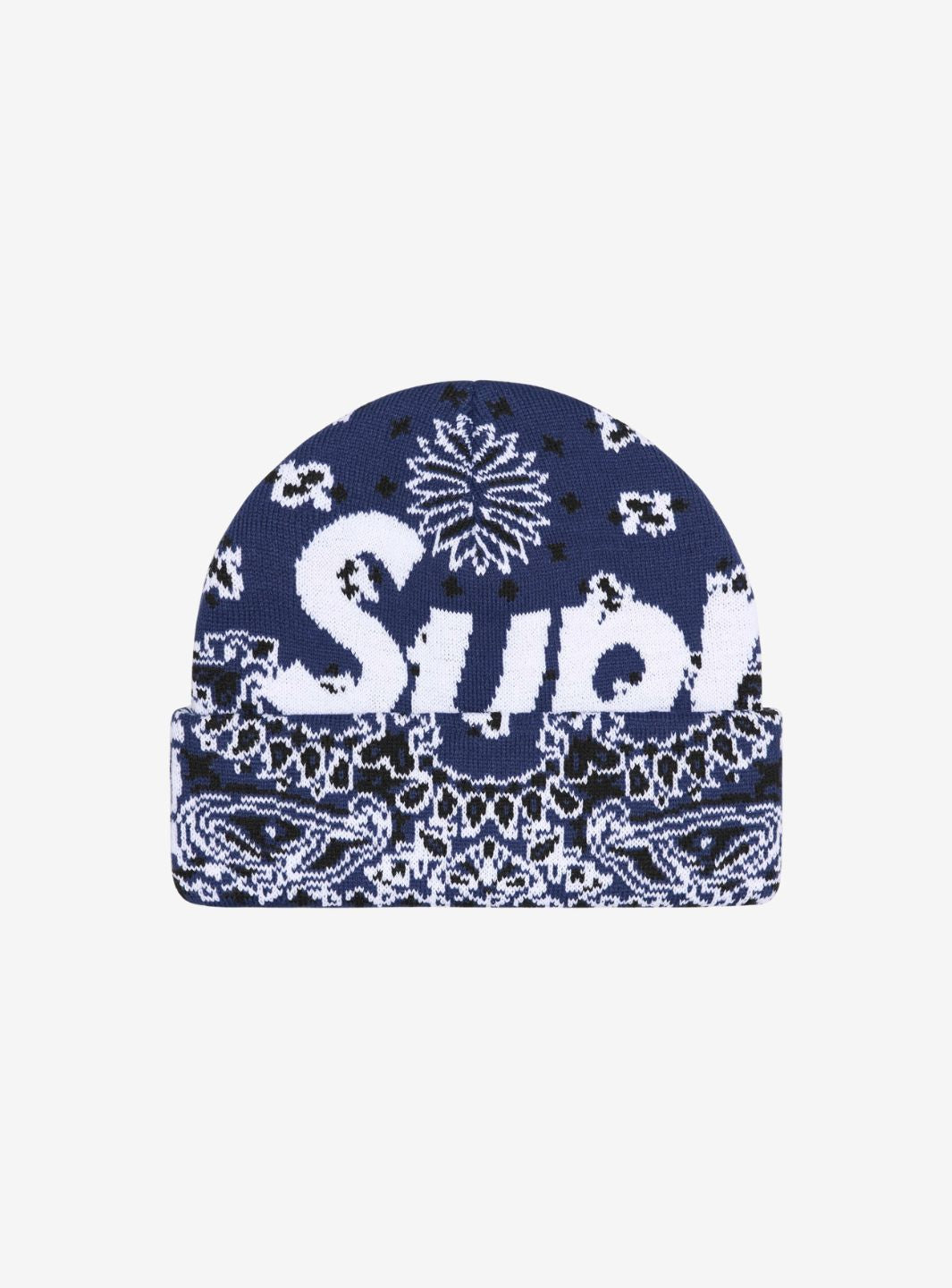 Supreme Bandana Big Logo Beanie Blue | ResellZone