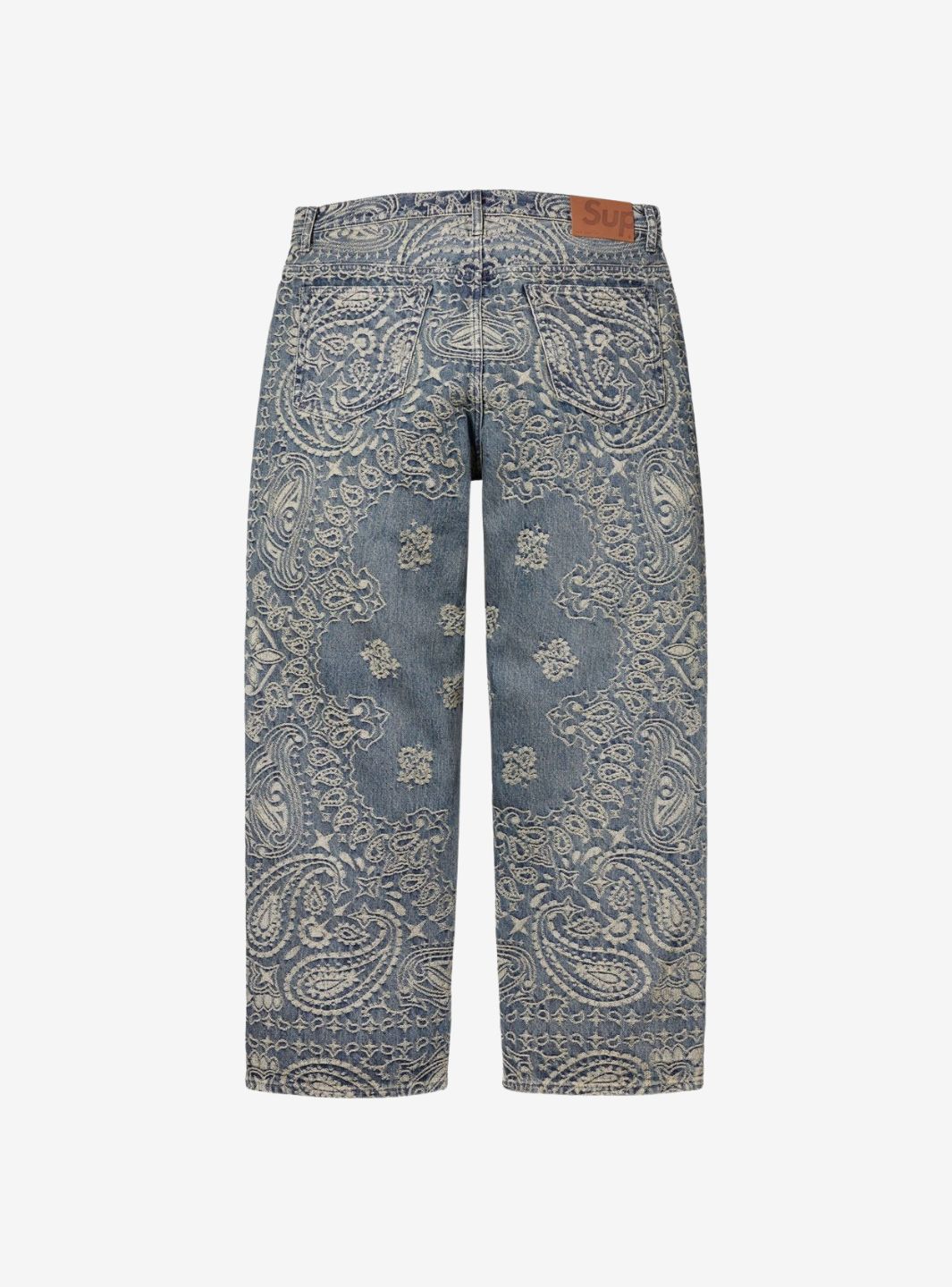 Supreme Bandana Jacquard Baggy Jeans Blue | ResellZone